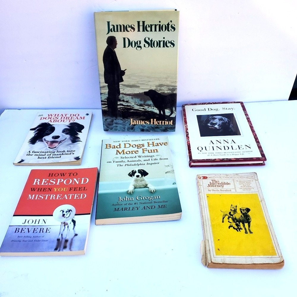 Dog Lover Book lot of 6 James Herriot's Dog Stories Vintage 1986 HC